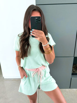 The Everyday Ribbed Set- Green - Instyle Boutique