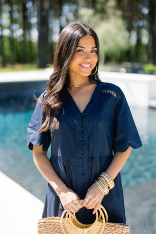 Seaside Scallop Midi Dress - Instyle Boutique