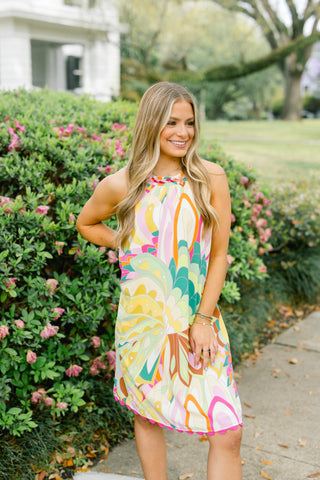 Girls Wanna Have Fun Green Printed Dress ~FINAL SALE~