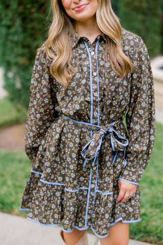 Ditsy Darling Brown Floral Dress - Instyle Boutique