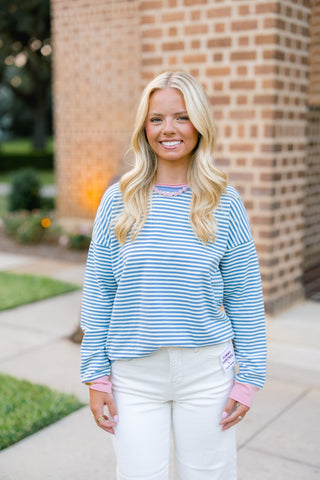 Better Together Blue Striped Top - Instyle Boutique