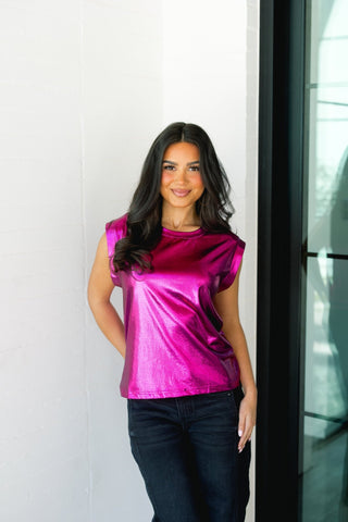 Bejeweled Magenta Top - Instyle Boutique