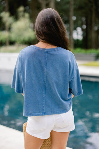 Star Of The Show Navy Top - Instyle Boutique