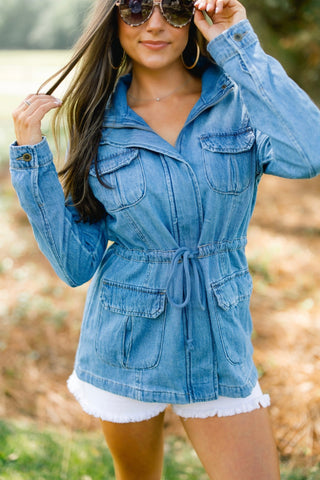 Leaving Tomorrow Lightweight Denim Jacket - Instyle Boutique
