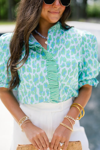 Brighter Days Green Leopard Top - Instyle Boutique