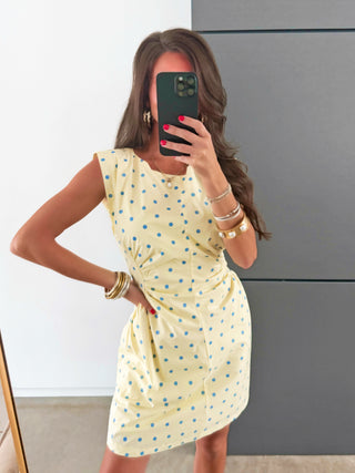 Butter & Blue Dot Mini Dress