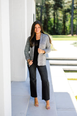 Chic in Charcoal Knit Blazer - Instyle Boutique