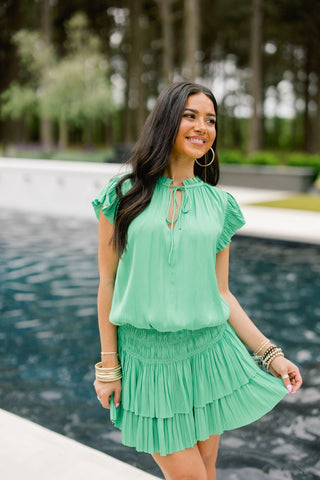 Meadow Pleated Mini Dress - Instyle Boutique
