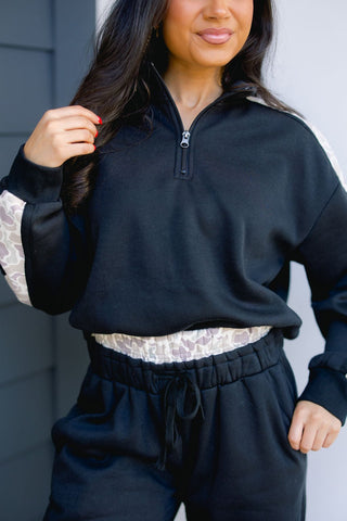 Camo Trimmed Black Set - Instyle Boutique