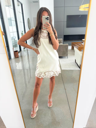 Every Now And Then Ecru Embroidered Dress