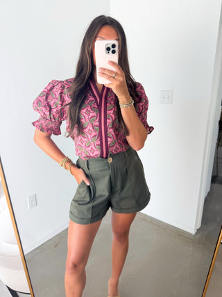 Pippa Printed Wine Top