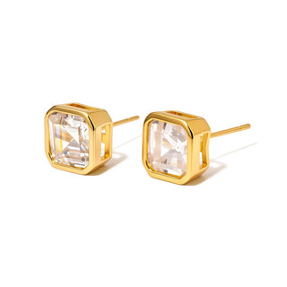 Bezel Diamond Stud Earrings - WATERPROOF ~PREORDER~ - Instyle Boutique
