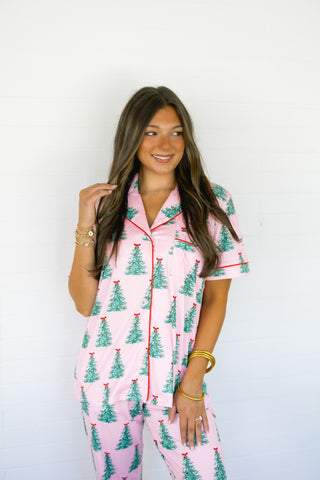 Sweet in Pink Christmas Tree Pajama Set ~PREORDER~
