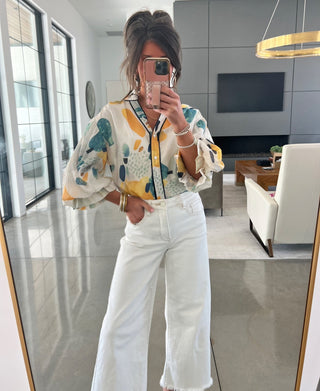 Call Me Later Yellow Printed Top - Instyle Boutique