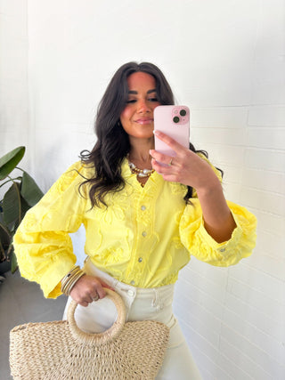 Soft Meadow Bloom Yellow Top - Instyle Boutique