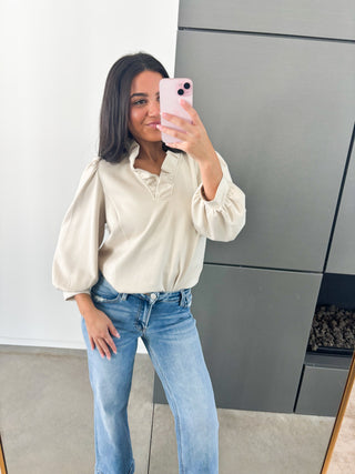 Effortless Grace Ruffle Top - Ecru