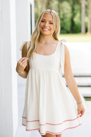 Rosie Cream Tie Dress