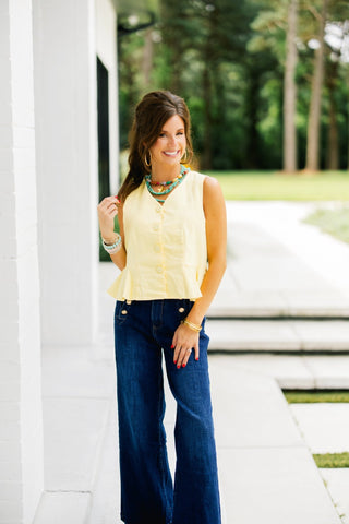 Sunshine Vibes Yellow Vest - Instyle Boutique