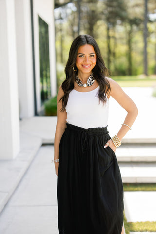 Beachfront Flowy Pants-Black