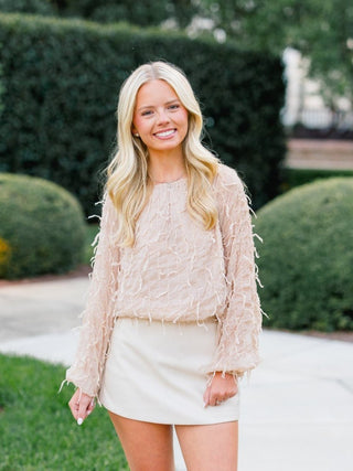Falling For You Frayed Bubble Top - Instyle Boutique