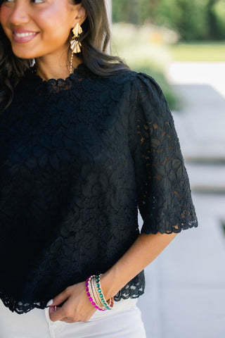 Loving Summer Lace Top - Black - Instyle Boutique
