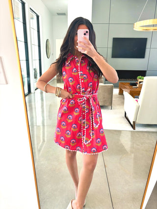 Poppy Red Floral Dress - Instyle Boutique