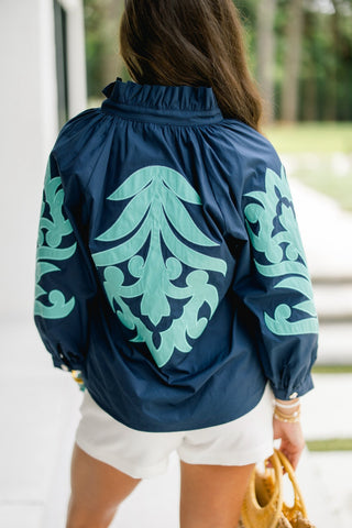 Moonlit Lagoon Top-Navy - Instyle Boutique