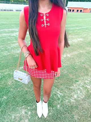 Cherry Picnic Gingham Wrap Skort - Instyle Boutique