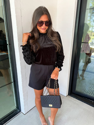 Crazy For You Black Velvet Top