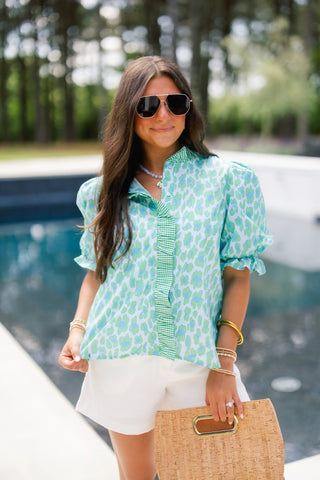 Brighter Days Green Leopard Top - Instyle Boutique