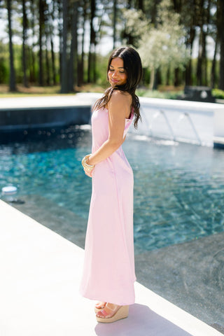 Petal Pink One - Shoulder Midi Dress - Instyle Boutique