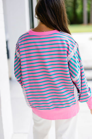 Easy Going Striped Pullover Top - Instyle Boutique