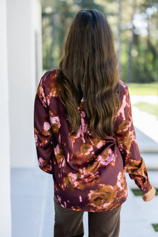 Plum Pretty Satin Top - Instyle Boutique
