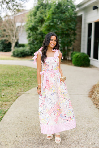 Meet Me In Greece Pink Printed Dress - Instyle Boutique