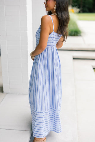 Saylor Striped Blue Maxi Dress - Instyle Boutique