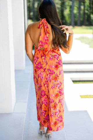 Wild Bloom Halter Maxi - Instyle Boutique