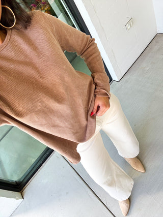 Made For More Mineral Wash Open Back Top-Mocha