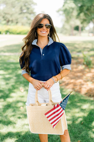 Never Settle Navy Top