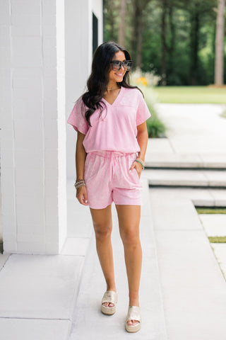 Washed Petal Pink Short Set - Instyle Boutique
