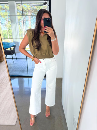 I'm Obsessed Olive Suede Top - Instyle Boutique