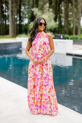 Isla Bloom Halter Maxi Dress - Instyle Boutique