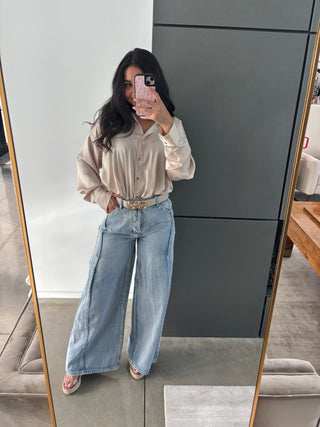 Pop Champagne Satin Top