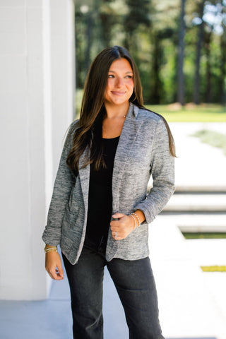 Chic in Charcoal Knit Blazer - Instyle Boutique