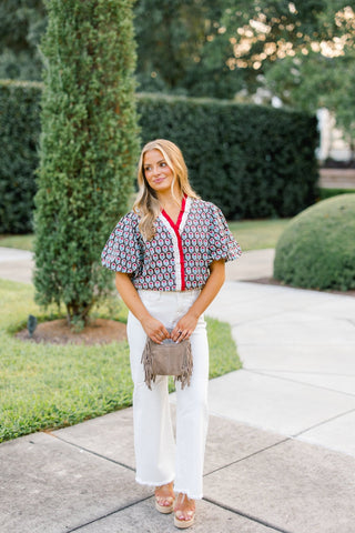 Dainty Florals Ruffle Top