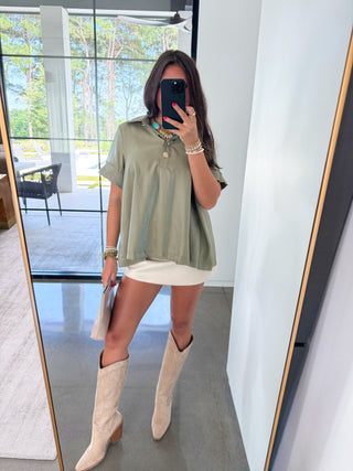 Shimmering Olive Top