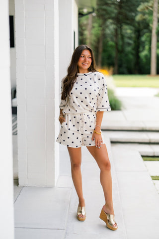 Polka Dot Pretty Black & Beige Set - Instyle Boutique