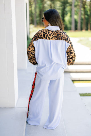 Wild Side Stripe & Leopard Lounge Set - Instyle Boutique