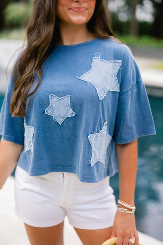Star Of The Show Navy Top - Instyle Boutique