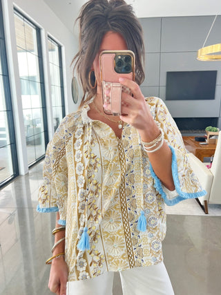 Golden Honey Printed Top - Instyle Boutique