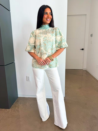 Heirloom Garden Eyelet Top - Instyle Boutique